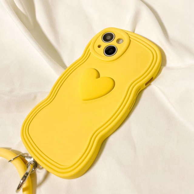 Ốp Điện Thoại tpu Mềm Họa Tiết Trái Tim Gợn Sóng Màu Hồng Vàng Cho Iphone 7plus 12 pro max 11 pro max xs max xr x 13promax