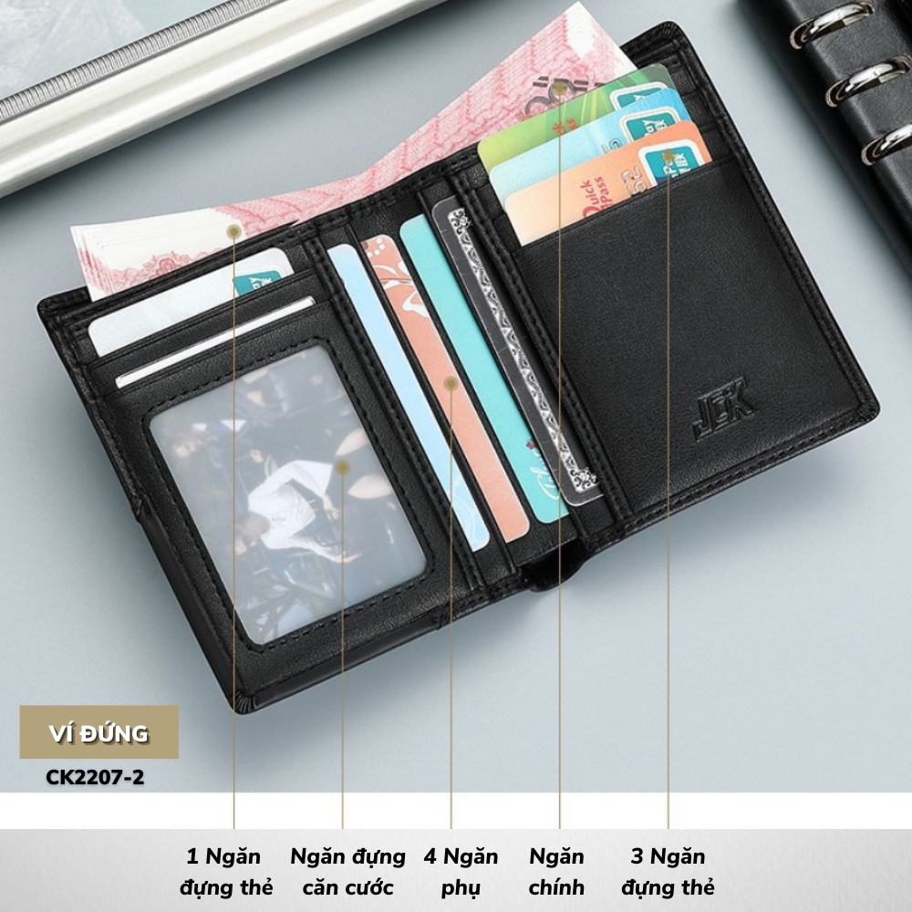 Ví Ngắn Nam Cao Cấp CoilenKlaon,Chất liệu da bò nhập khẩu,Ví da nam dáng đứng đựng tiền và thẻ mini nhỏ gọn- 𝑰𝑩𝑨𝑮