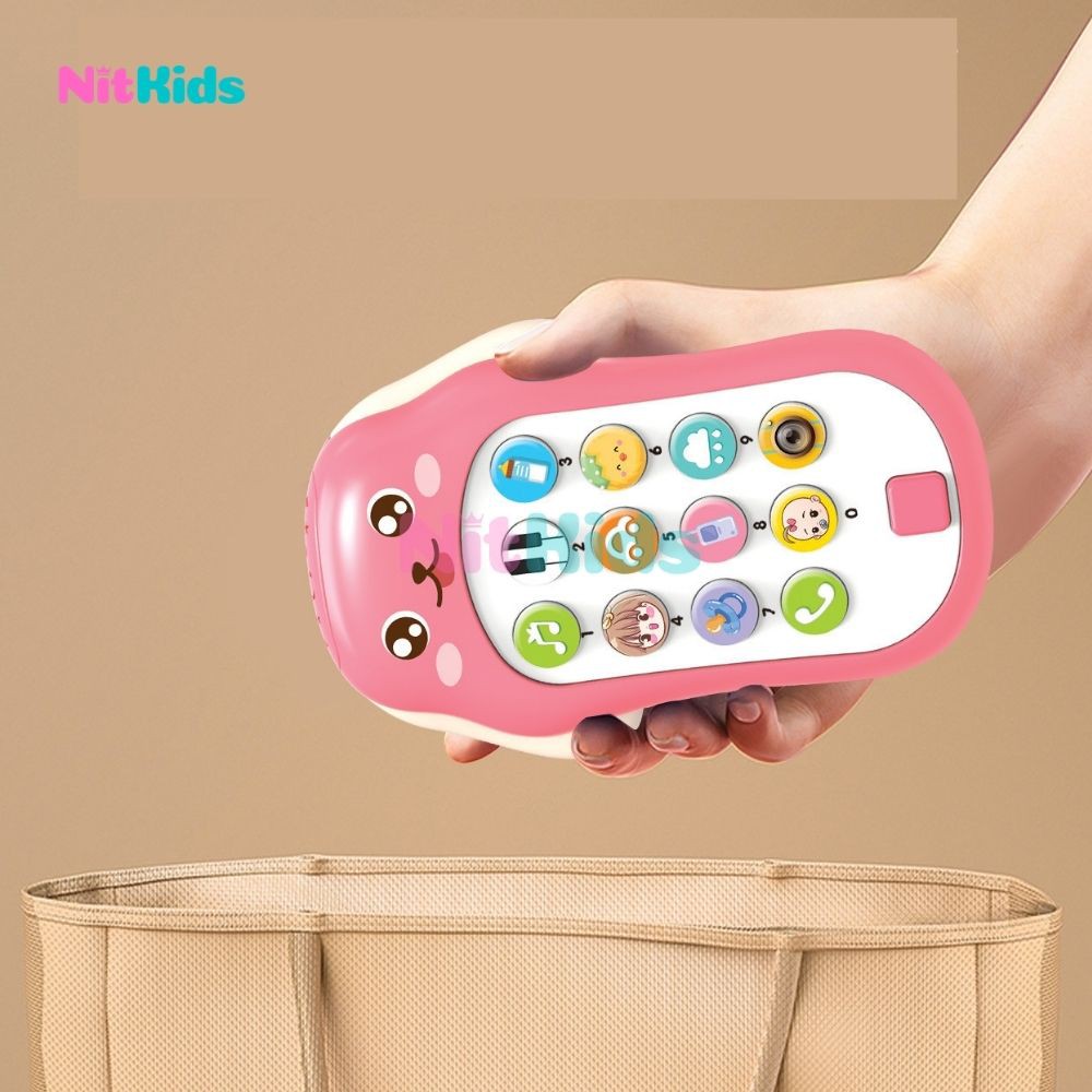 Điện Thoại Phát Nhạc Nitkids, Gặm Nướu Silicon, Đồ Chơi Giáo Dục Sớm Cho Trẻ, Nhựa ABS An Toàn