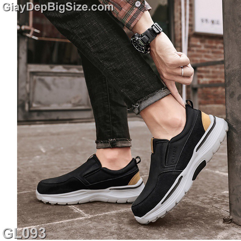 Giày mọi xỏ, giày lười big size cỡ lớn EU:46-48 cho nam chân mập bè u cao