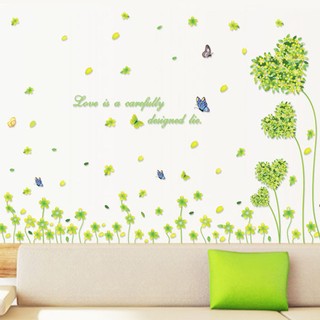 Decal dán tường cây tim xanh
