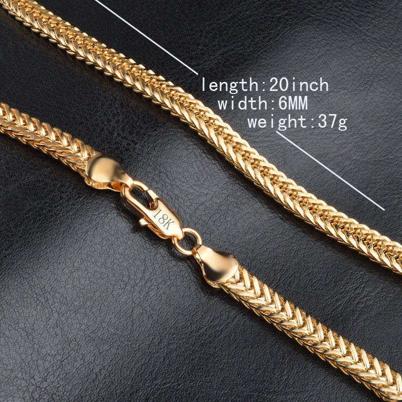 Dây chuyền vàng 18K , 20 " 6mm , vàng 18k dành cho nam và nữ NoBrandFemale