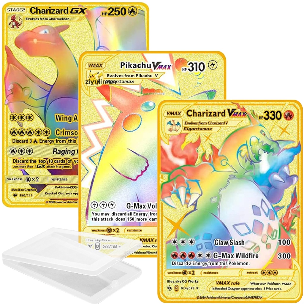 Thẻ Mạ Vàng Kim Loại ziyulin Charizard Vmax Charizard Vmax DX GX