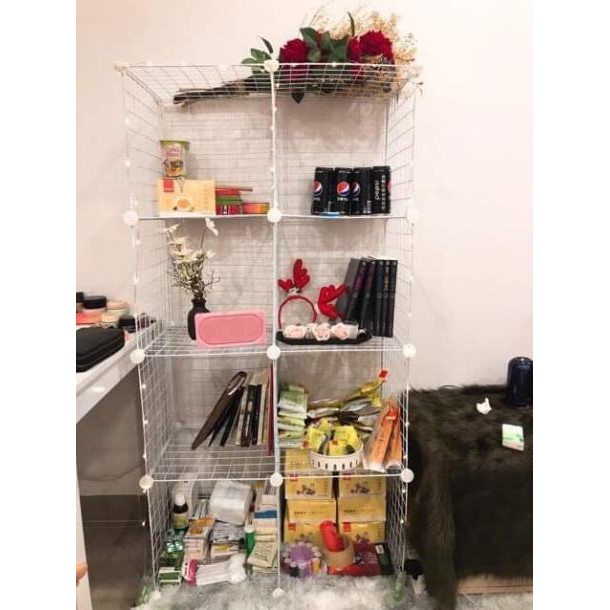 [THANH LÝ XẢ KHO] TỦ GHÉP LƯỚI SẮT THÉP ĐA NĂNG 4 Ô.