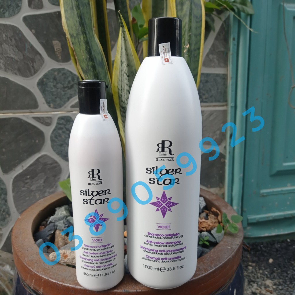 Dầu gội tím khử vàng, chăm sóc tóc vàng sáng Therapy Silver Shampo RR Line 350ml