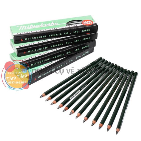 [ TÂM TÂM ] Bút chì Phác thảo Uni Mitsu Bishi 9800