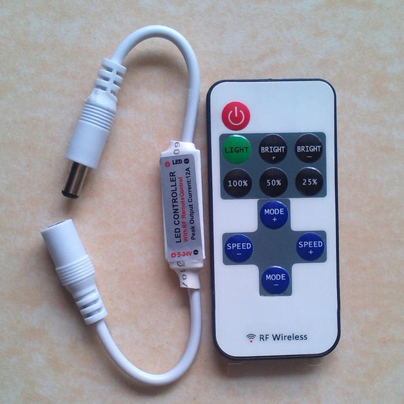 Bộ Điều Khiển Từ Xa Không Dây 11 Nút Bấm Dùng Cho Dây Đèn Led Nhiều Màu Sắc