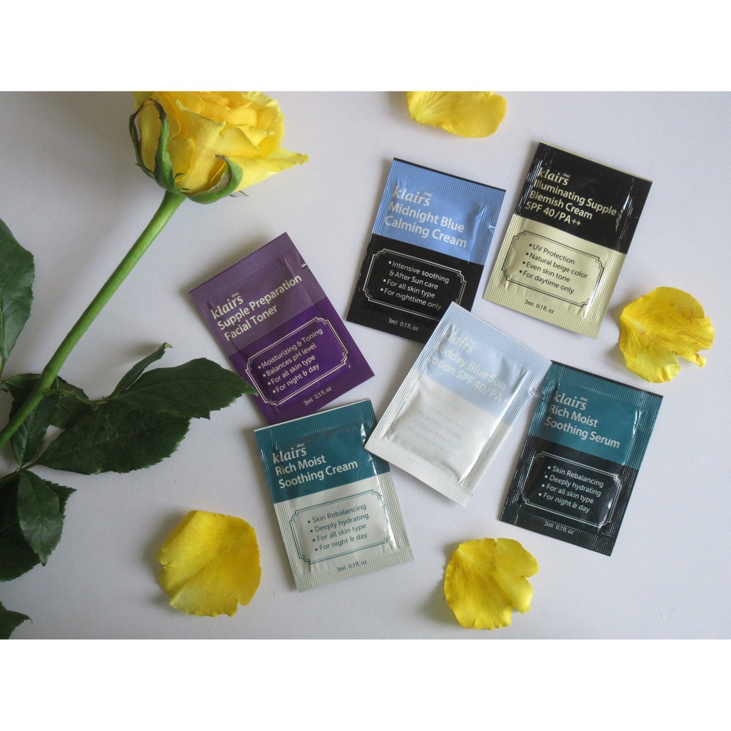 SAMPLE Nước Hoa Hồng Dưỡng Ẩm Không Mùi Dưỡng Ẩm Dears,Klairs Supple Preparation Unscented Toner 3ml