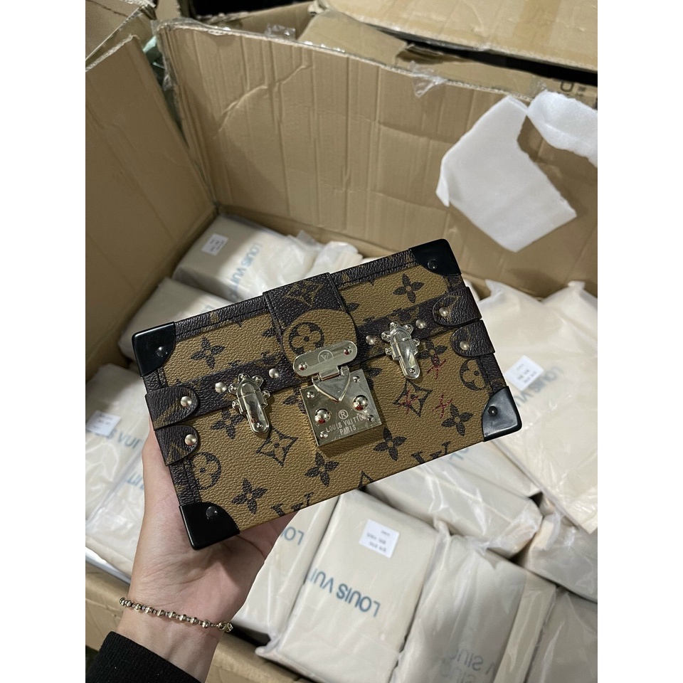 Túi lv cốp vuông size 20 kèm dây da đeo chéo