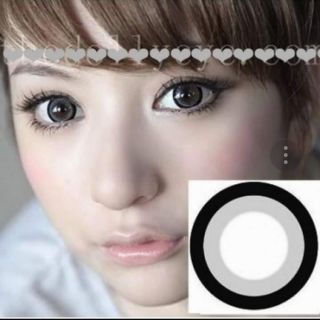 Lens sakura xám | giãn tròng xám viền đen trơn