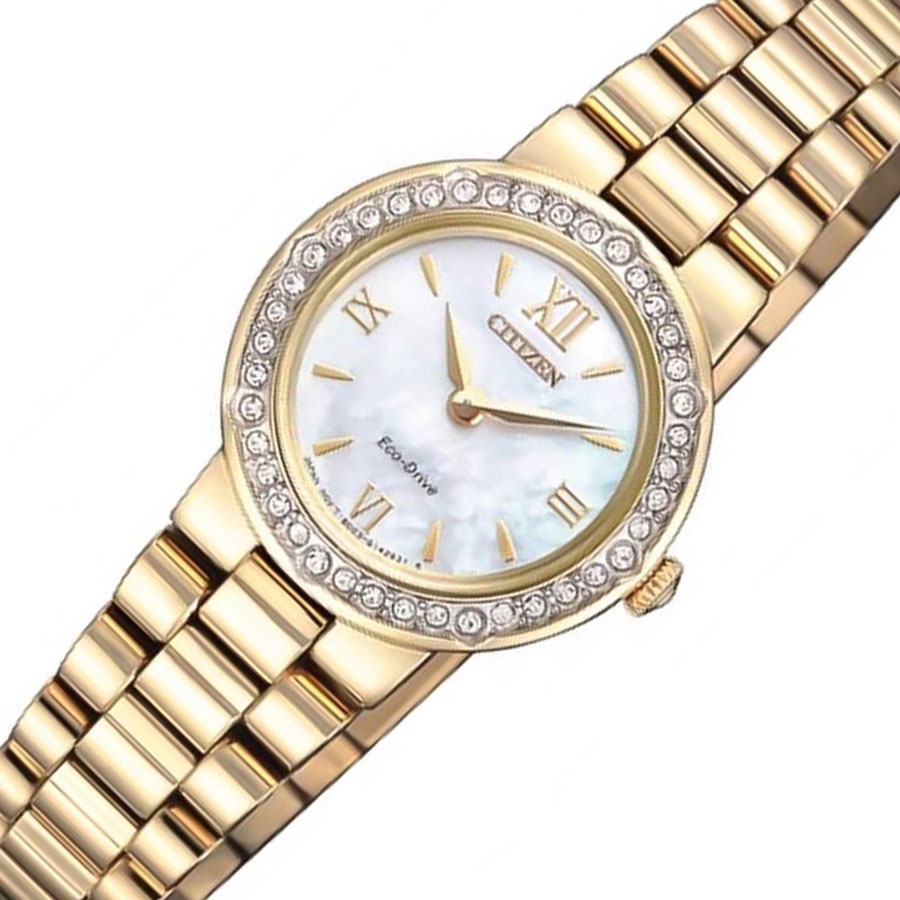 Đồng Hồ Nữ Citizen Đính Đá Swarovski Dây Thép Không Gỉ EW9822-83D - Mặt Xà Cừ