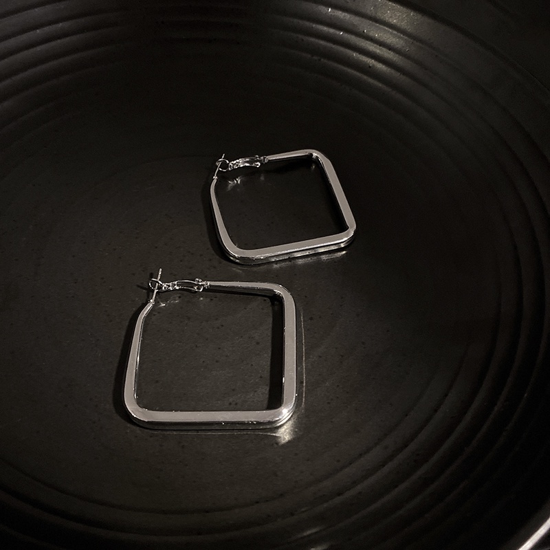 Khuyên Tai Bạc Họa Tiết Hình Học Đơn Giản Thời Trang Cho Nữ