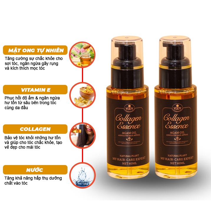 Tinh Dầu Dưỡng Tóc YODY COLLAGEN ESSENCE 60ML - Phục Hồi Và Kích Mọc Tóc Lamyra