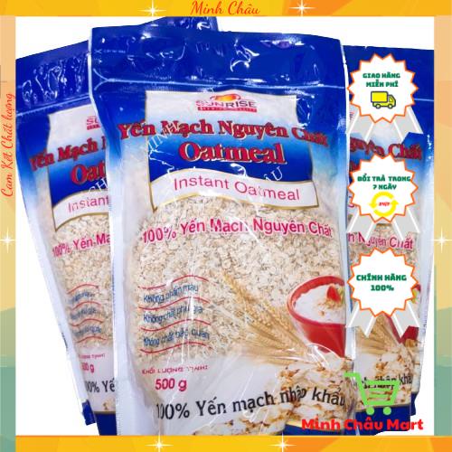 Bột Yến Mạch Nguyên Chất Oatmeal-Sunrise, Gói Xanh (500g)