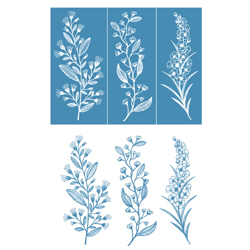 Khuôn Vẽ Hình Lá Hoa Bằng Lụa Tự Dính Có Thể Tái Sử Dụng Trang Trí DIY