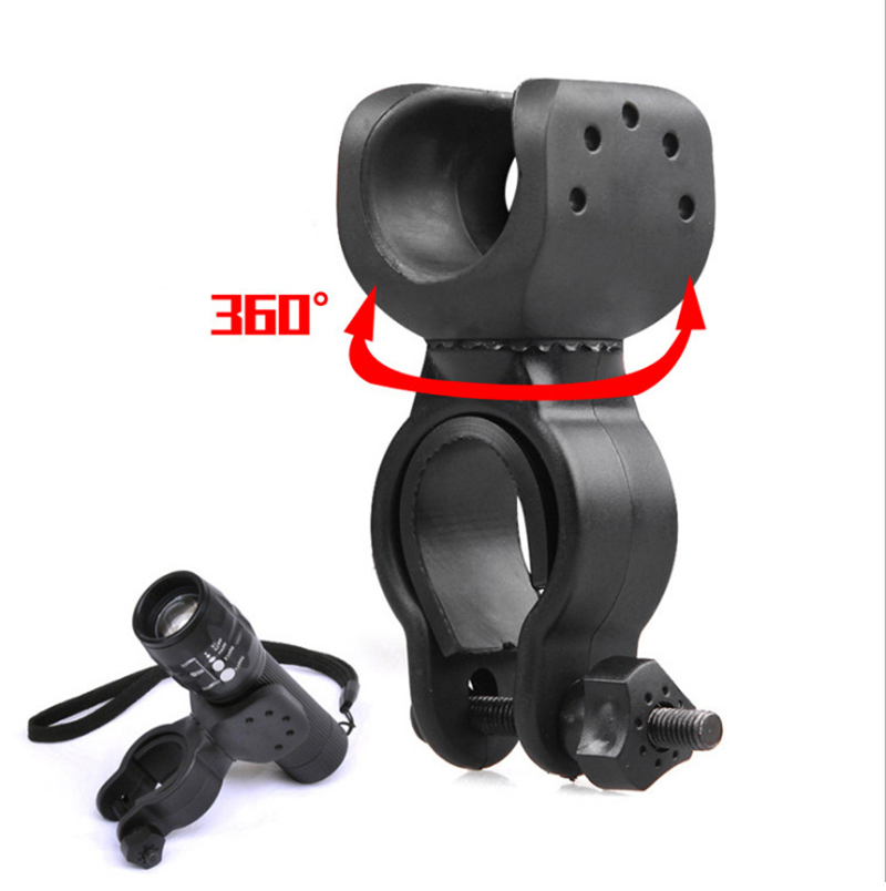 Giá đỡ đèn pin gắn tay lái xe đạp leo núi xoay được 360 độ