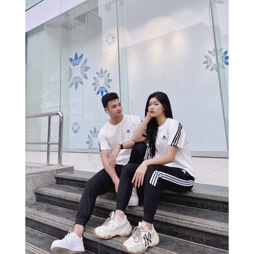 Bộ quần dài bo gấu đôi nam, nữ mặc đi chơi hay đi tập đều hợp lun. Áo chất coton 100% thấm hút mồ hôi , quần chất umi