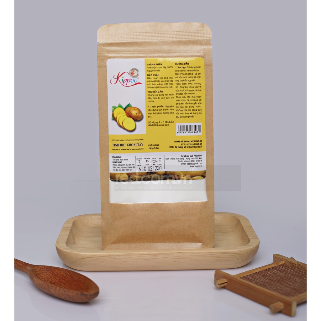 Túi zip 100gr Tinh bột khoai tây Kippoo