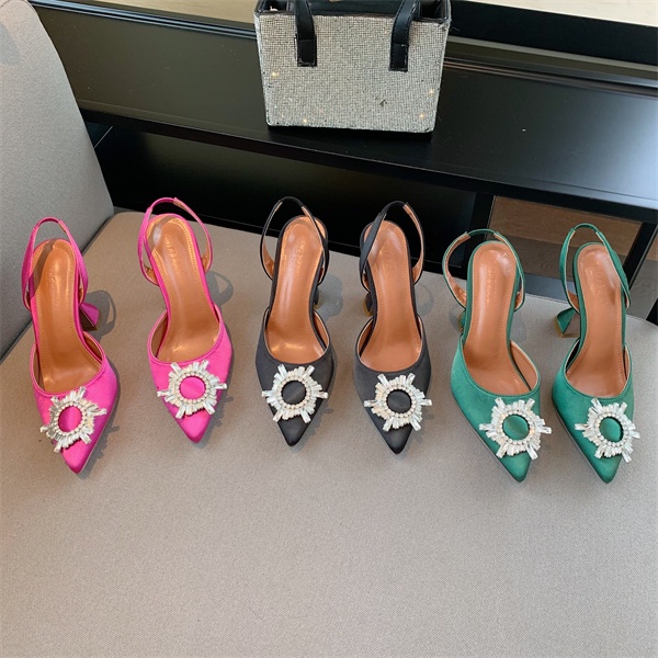 Giày Cao Gót Đính Đá Hình Hoa Hướng Dương 4.33 Inch (Size 35-41)