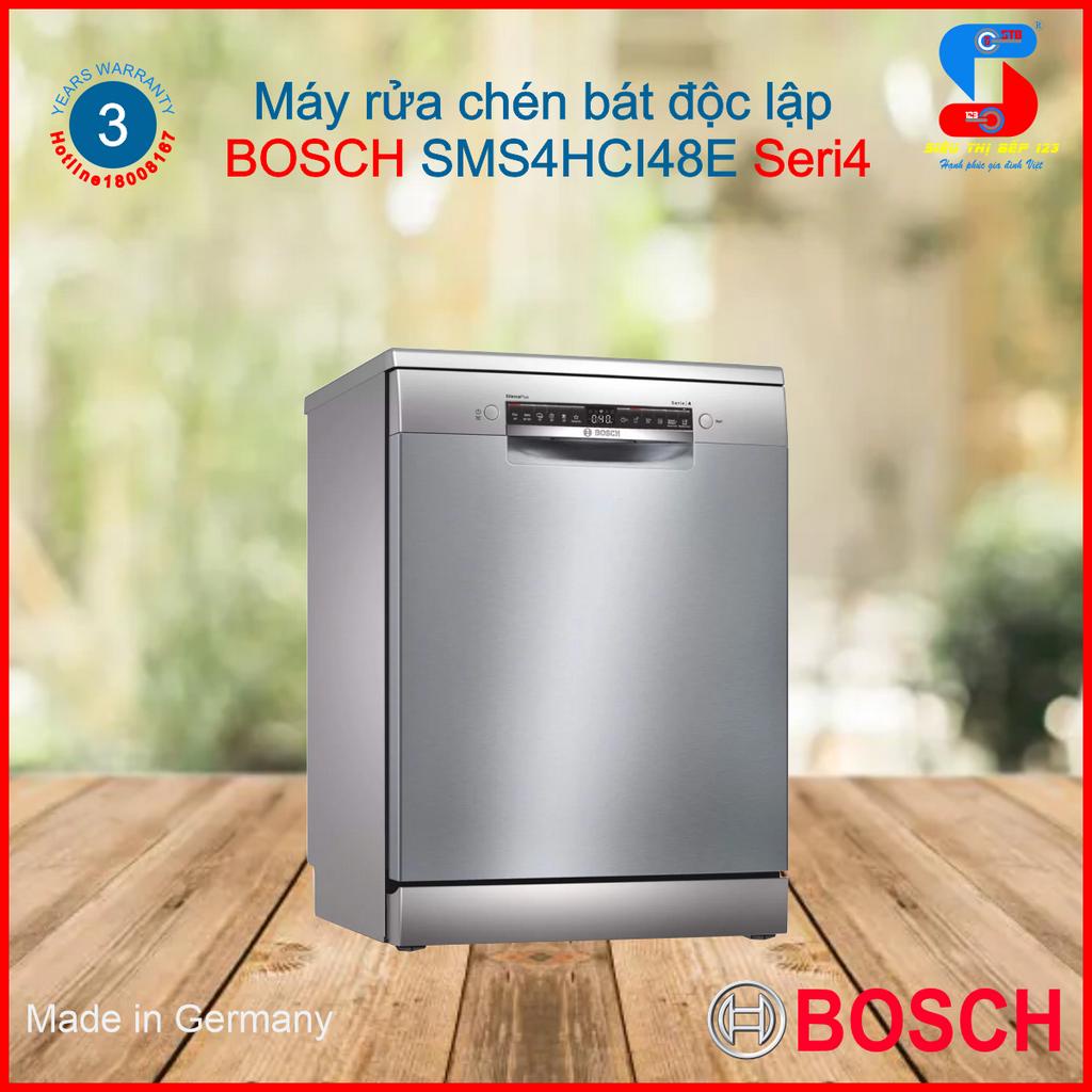 Máy Rửa Chén Bát BOSCH SMS4HCI48E Dung Tích 14 Bộ Tích hợp 6 Chương Trình Rửa, Sấy Tăng Cường Sấy Khô Chén Bát Hiệu Quả