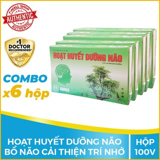 Combo 6 hộp Hoạt huyết dưỡng não, Hộp 100 viên