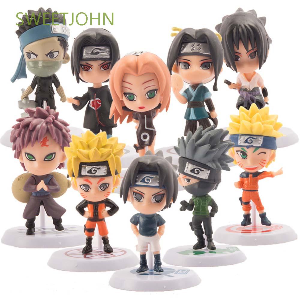 Set 10 Mô Hình Nhân Vật Phim Hoạt Hình Naruto Bằng Pvc