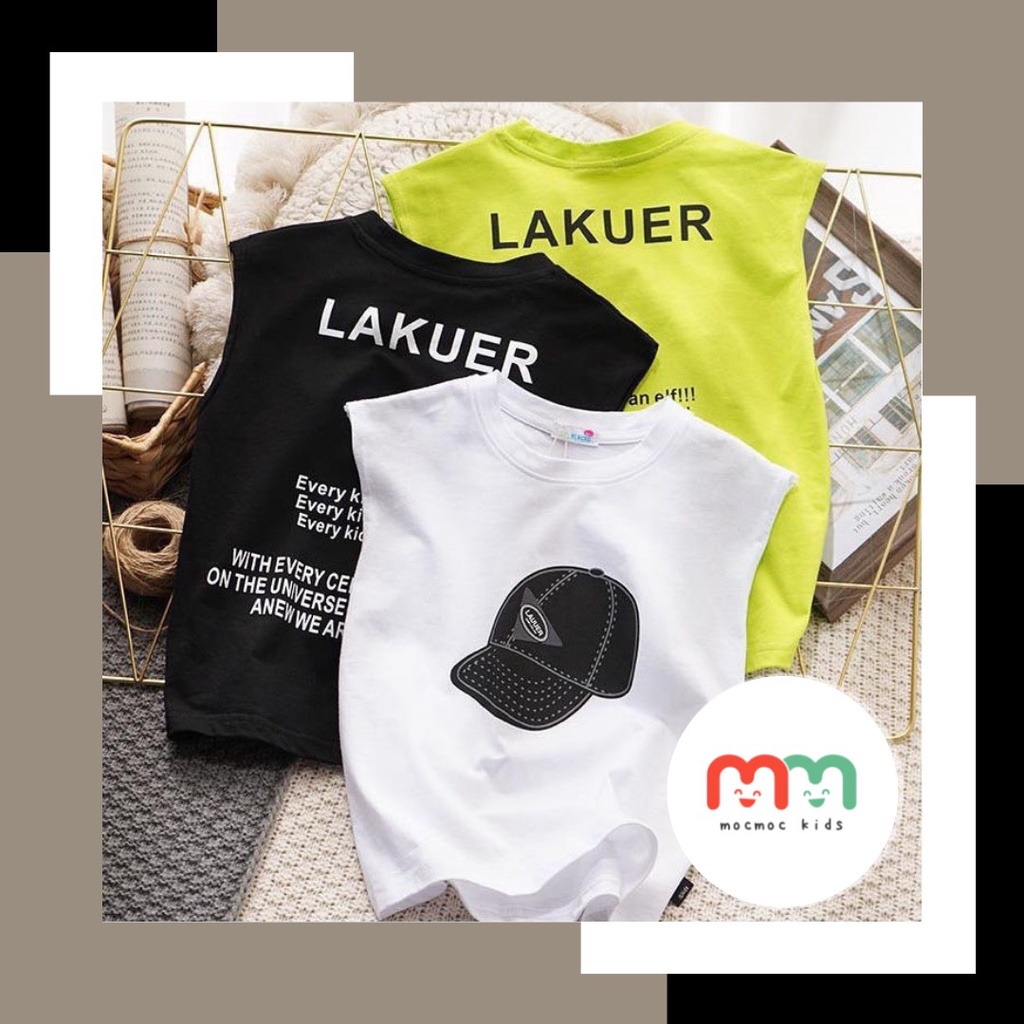 Áo bé trai sát nách thun cotton mềm mịn mát co dãn thấm hút cho bé 9kg đến 40kg