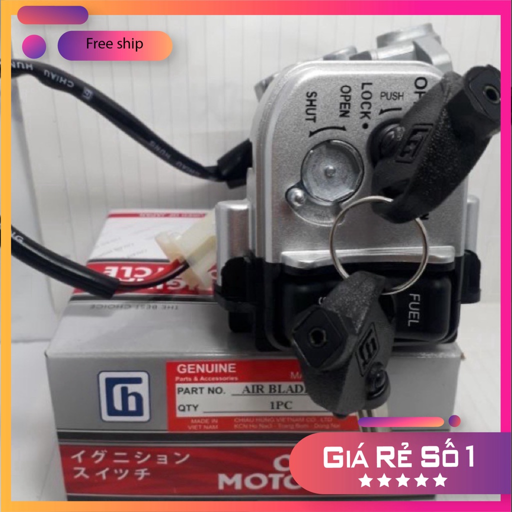HCM- Bộ Ổ Khoá 6 Cạnh Cho Xe Airblade 110 Đời 2007 -> 2011/ Airblade 125 2013->2015 ĐỒ CHƠI XE MÁY GIÁ SỈ