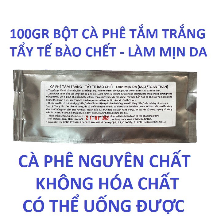 100gr Bột Cà Phê Đa Năng - Nguyên Chất Rang Mộc, Sạch, Không Hóa Chất và Phụ gia - Rey Cafe