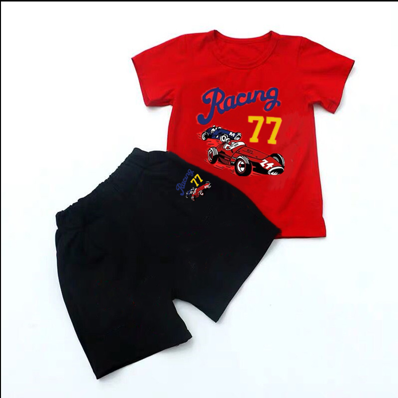 Spot 2021 Summer Boys' suit summer boys' Summer Short Sleeve T-Shirt shorts two piece set