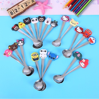 Thìa Thép Không Gỉ Tay Cầm Silicon Hình Thú Hoạt Hình  🍀 Clovershop68 🍀
