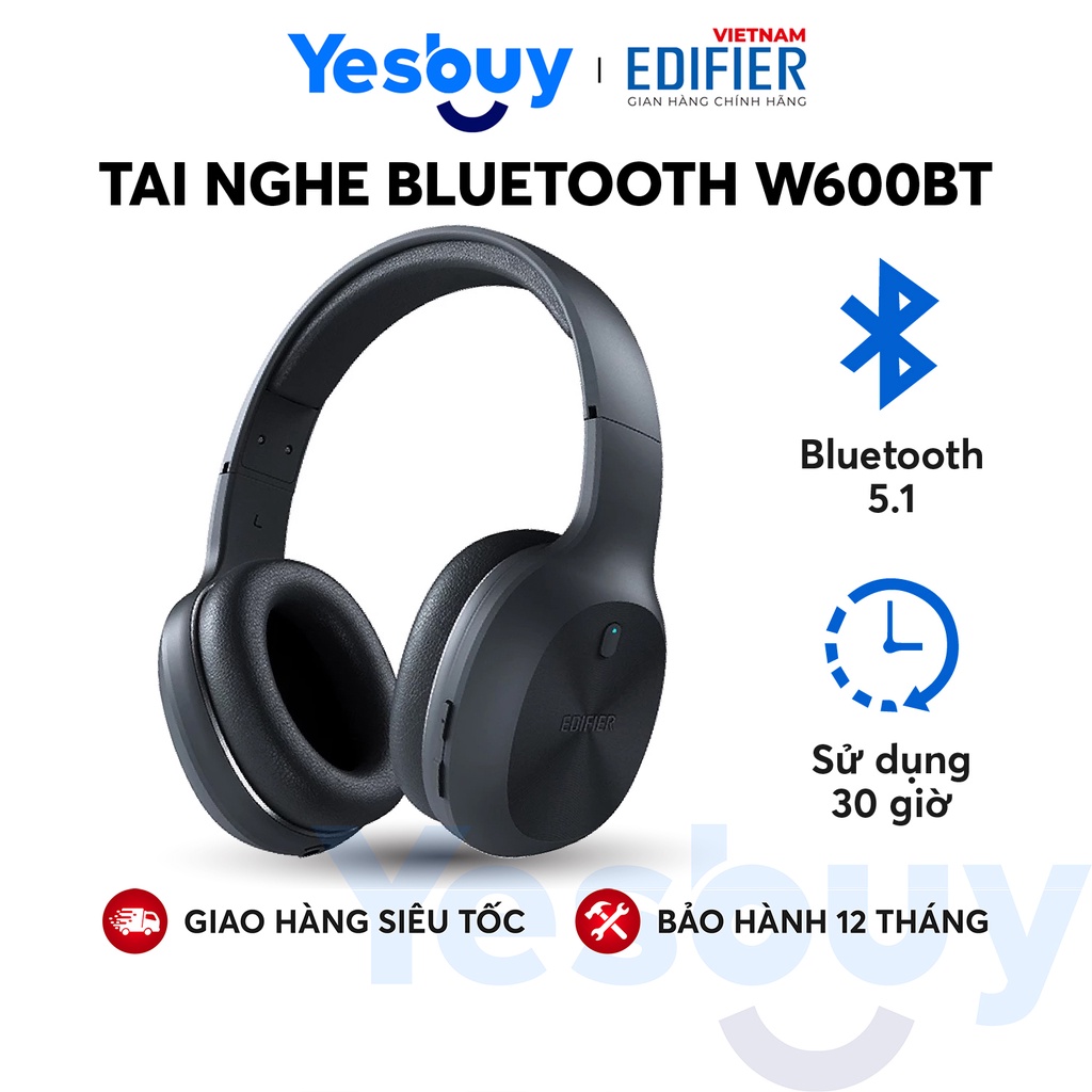 Tai nghe Bluetooth 5.1 EDIFIER W600BT - 30h Playtime - Thích hợp chơi game, học tập  và làm việc trực tuyến