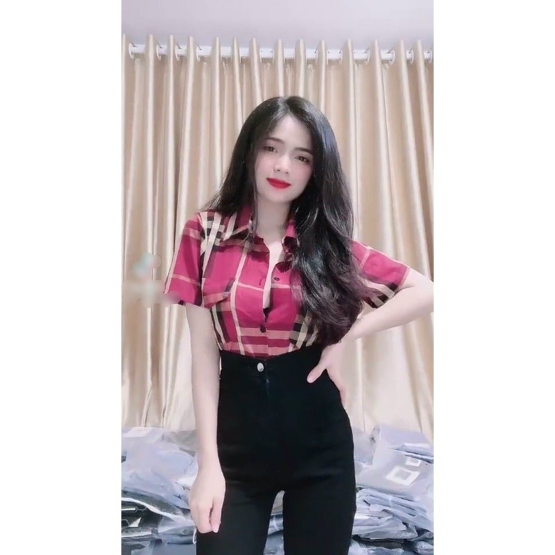 Áo sơmi ngắn tay kẻ sọc QC nhiều màu, kate nhật ☘️☘️☘️u thoitrangteen00