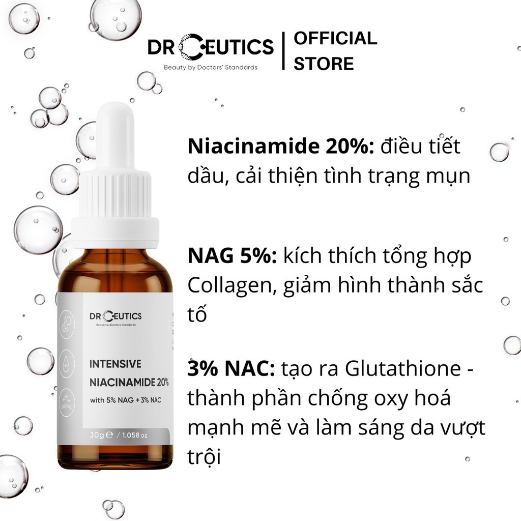 DRCEUTICS Tinh chất Niacinamide DrCeutics Intensive Niacinamide 20% Mờ Thâm Sáng Da (30g)