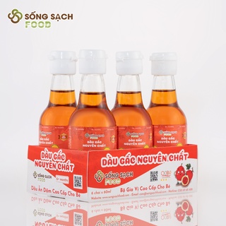 Dầu gấc nguyên chất 60ml lốc (6 chai)  - Dầu ăn dặm cho bé Sống Sạch Food
