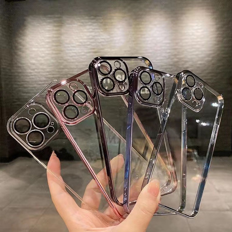 Ốp Điện Thoại Kính Trong Suốt Kèm Miếng Dán Bảo Vệ Camera Cho iPhone 12 13 Pro Max 13pro