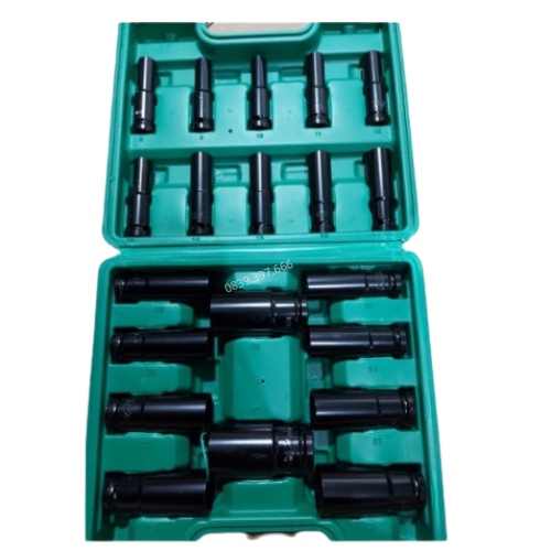 Bộ Khẩu dài 20 Món dùng cho máy siết bulong 8-32 - hàng cao cấp chống han rỉ chống vỡ Hàng Cao Cấp