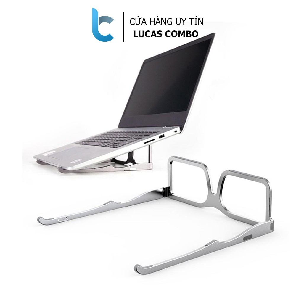 Stand/ Giá Đỡ Nhôm Kê Macbook, Laptop, iPad, Tablet Kiểu Mắt Kính Chắc Chắn, Có Thể Gấp Gọn