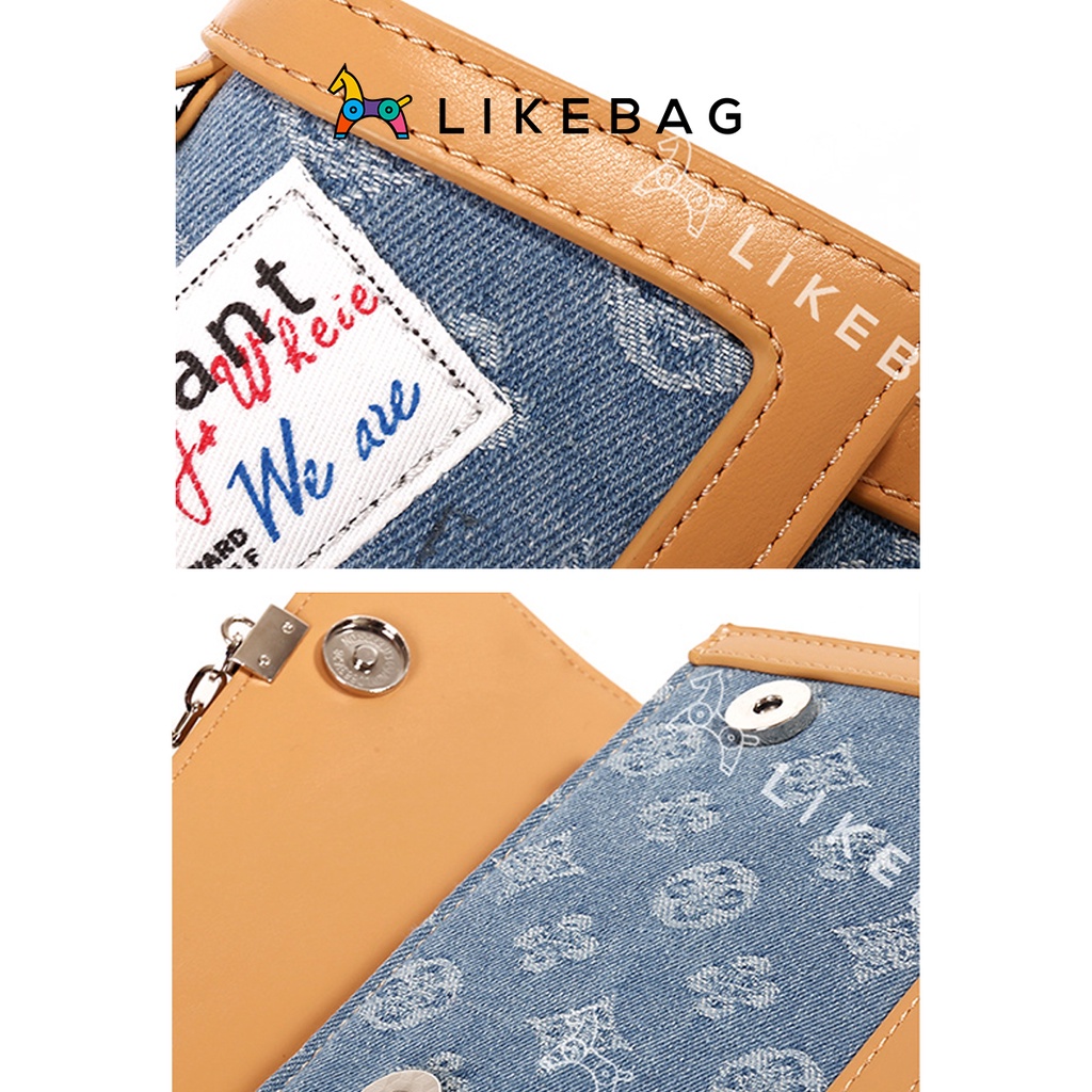 Túi đeo chéo nữ thời trang LIKEBAG gắn sticker dễ thương 223XK6248 - LIKEBAG