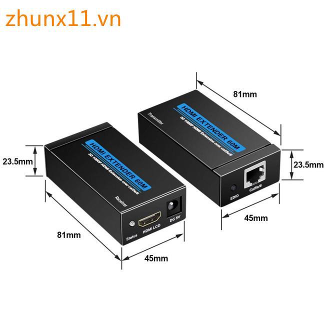 【HOT】HDMI Extender Over Single Cat 5E/6/6a 60M Support Full HD 1080P 3D HDCP EDID Ethernet LAN Cable to
