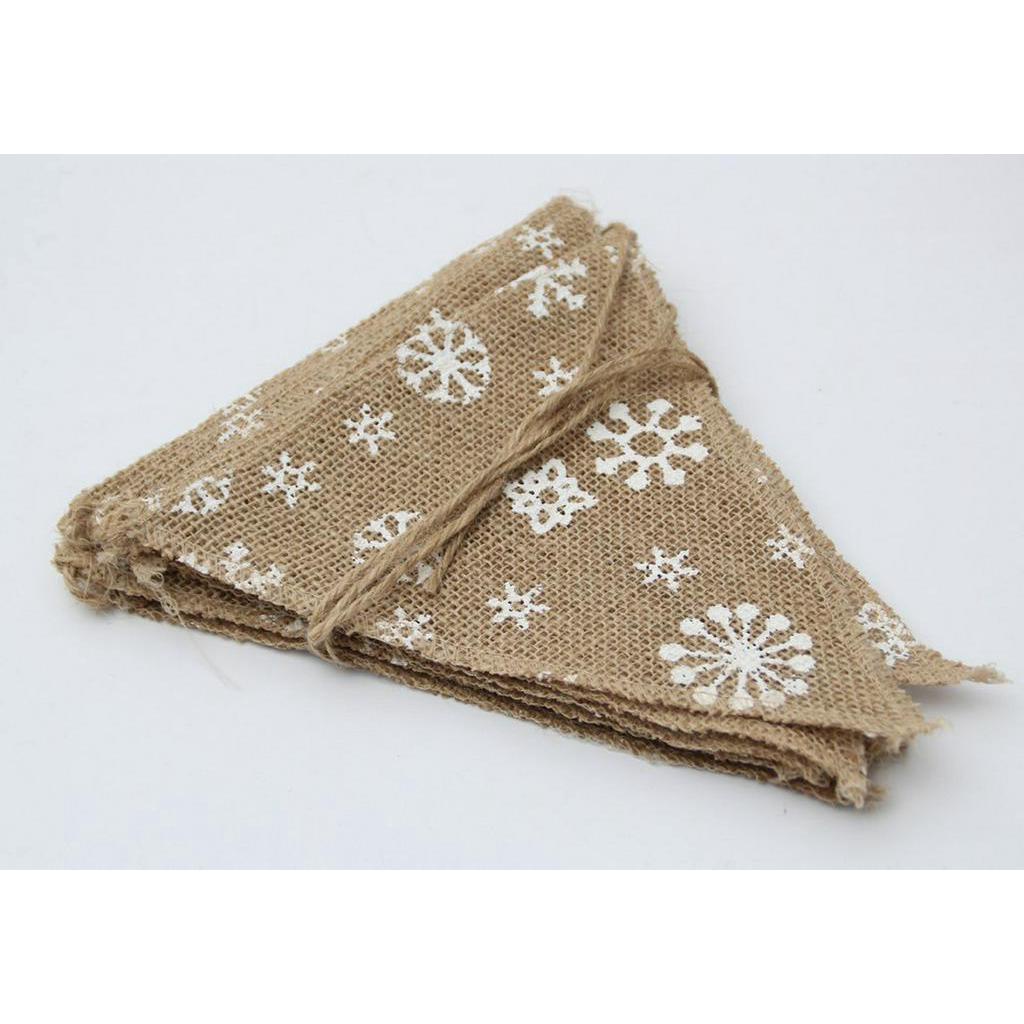 Dây Cờ Vải Lanh Hình Bông Tuyết Trang Trí Giáng Sinh