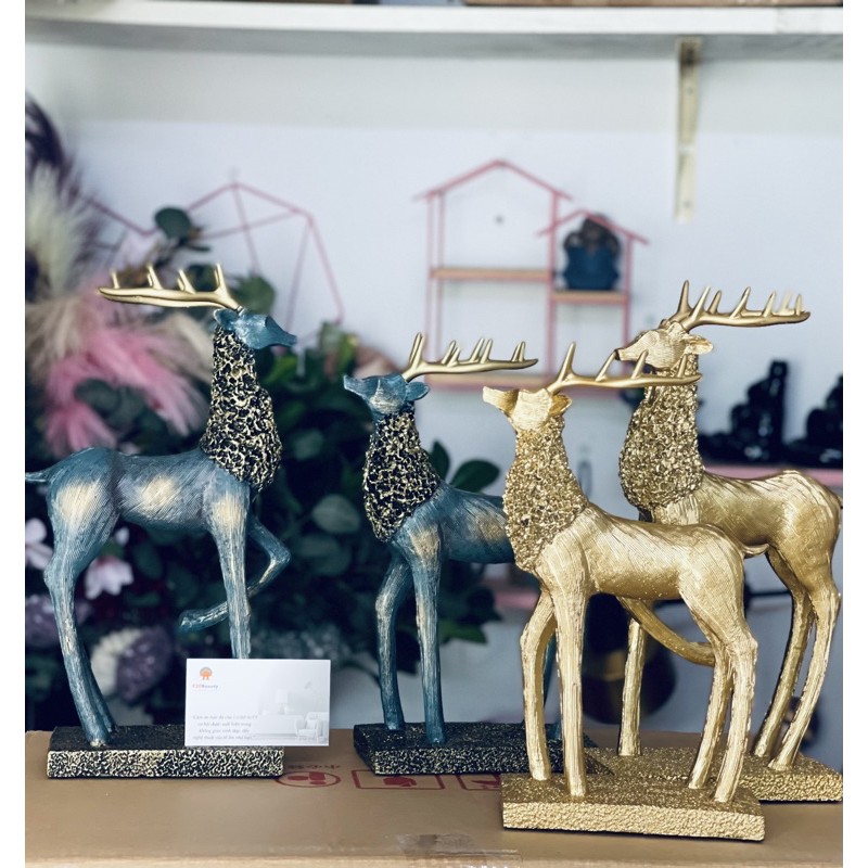 🦌Tượng Cặp Hươu Nai Decor🦌 Đồ trang trí Nội Thất Phòng Khách, Phòng Ngủ Cao Cấp Đẹp Rẻ - F20Beauty - Phong cách hiện đại | BigBuy360 - bigbuy360.vn
