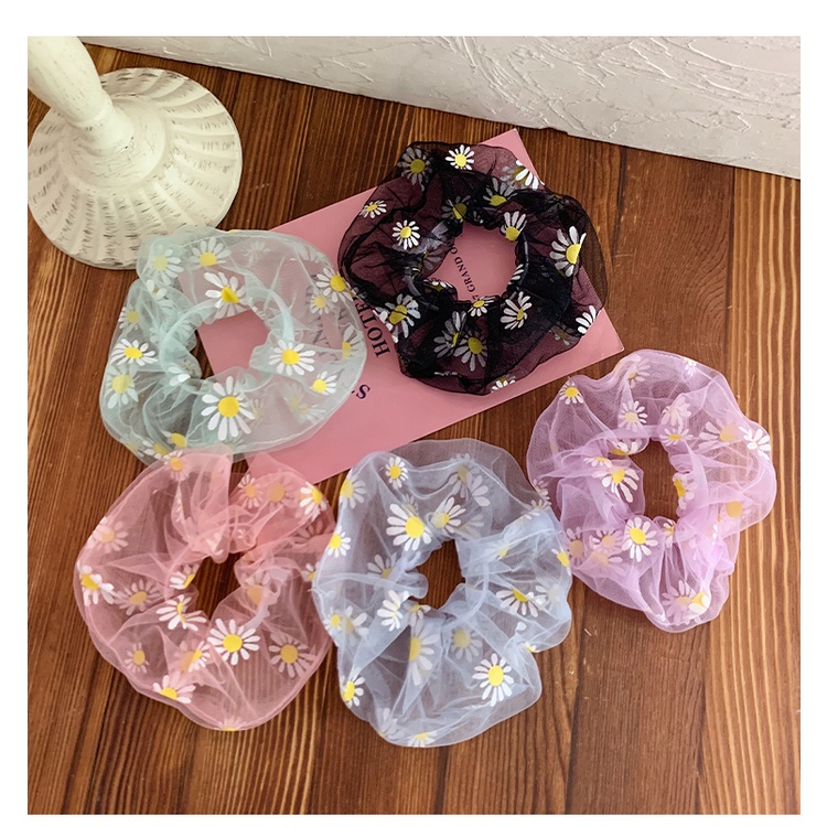 Cột tóc scrunchies họa tiết xinh xắn