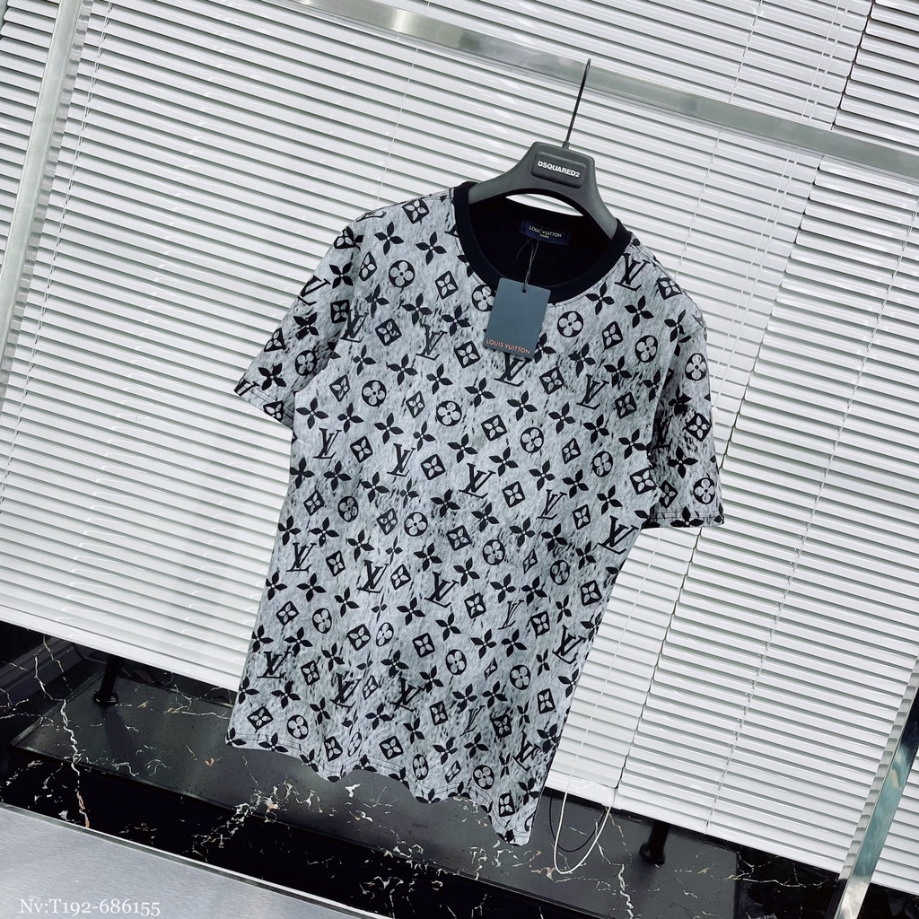 Áo Phông Nam Lv Họa Tiết Dập Vân Trẻ Trung Cao Cấp - Áo Thun Nam Nữ Lv Chất Cotton Thoáng Mát Mềm Mịn DT STORE MENWEAR
