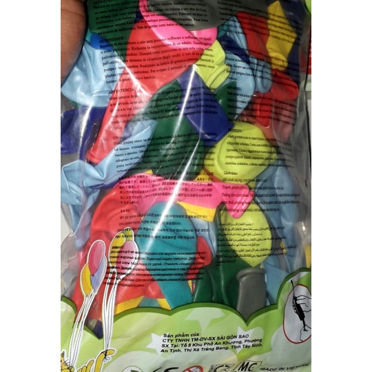 Túi 100 hoặc 50 cái bông bóng hình tròn hoặc trái tim Việt Nam