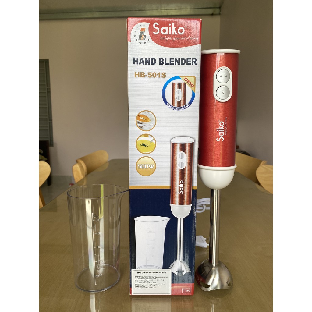 [BH 12 THÁNG] Máy xay sinh tố cầm tay SAIKO HB-501S - SAIKO HAND BLENDER, hàng chính hãng