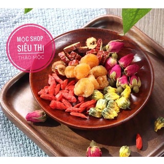 Trà dưỡng nhan 5 vị(Hoa Hồng, Cúc, Kỳ tử, Long Nhãn, Táo,đường phèn)