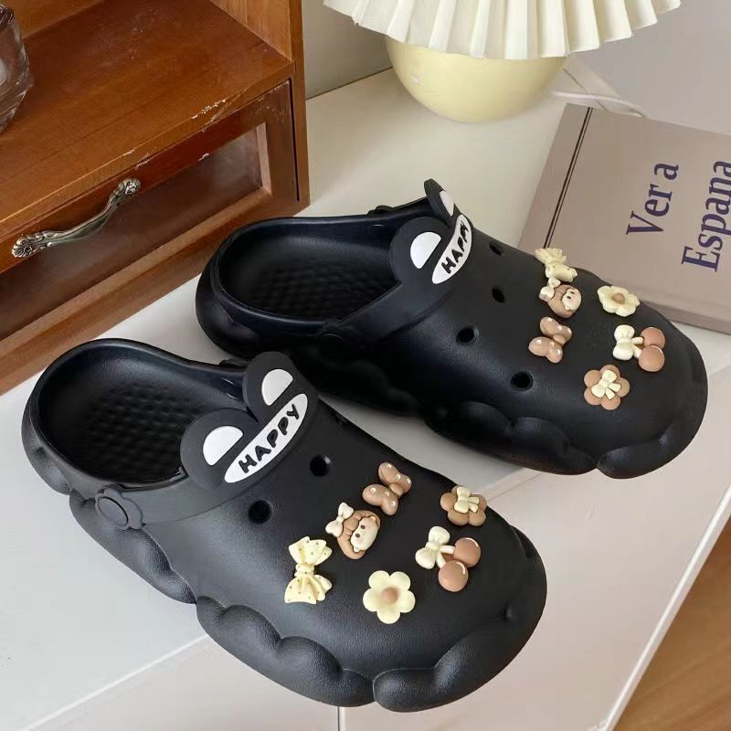 Dép Sandal Bít Mũi Đục Lỗ Chống Trượt Thời Trang Mùa Hè Cho Học Sinh