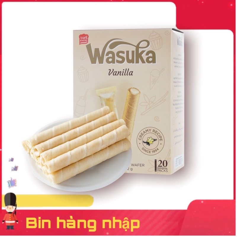 Bánh Quế Wasuka Hương Vani Hộp 20 Cây Nhập Từ Indonesia