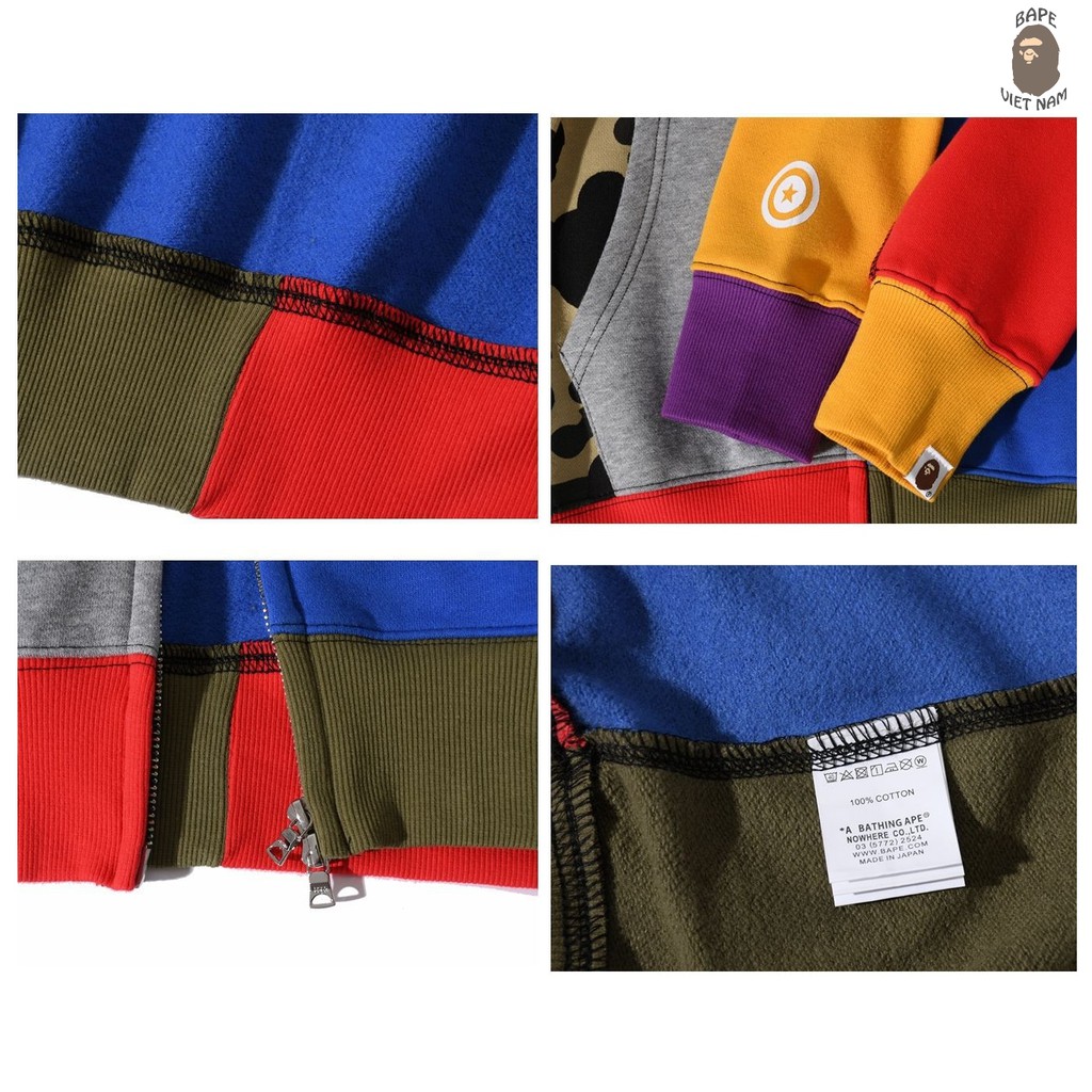 [ODER + FREESHIP] Jacket Bape Shark Many Color fullzip , Áo khoác Hoodie Bape Cá Ngáo SeaSon 2021 | BigBuy360 - bigbuy360.vn